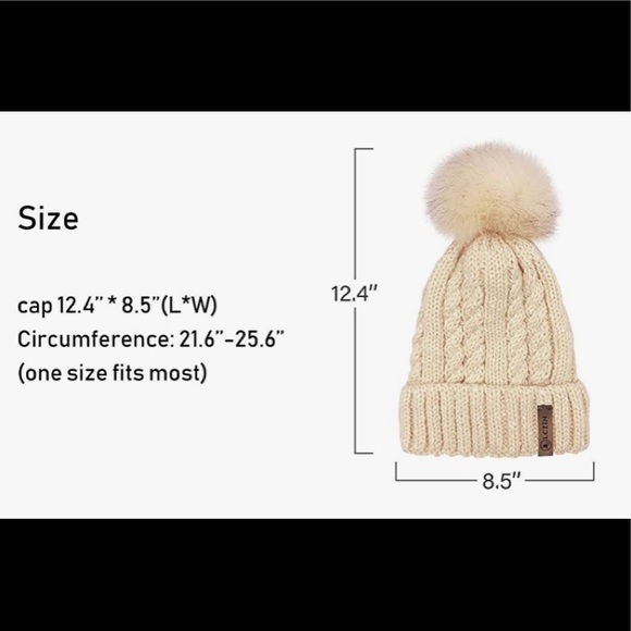 Woman’s Puff Fur Hand Knitted Beanie - Picture 5 of 11